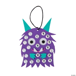 Halloween Disco Monsters Ornament Foam Craft Kits-12Pk