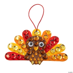 Turkey Mosaic Rhinestone Ornament Craft Kit-12Pk