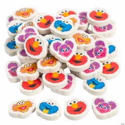 Sesame Street Character Rubber Erasers-144Pk