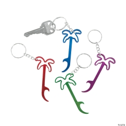 Palm Tree Bottle Opener Keychains - 12 Pk