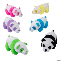 Bright Colour Rainbow Plush Panda Characters-12Pk