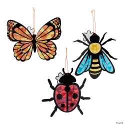 Butterfly, Ladybug or Bee Tissue Paper Sign Craft Kit-12Pk
