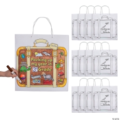 Colour Your Own Last Day of School Paper Bags-12Pk