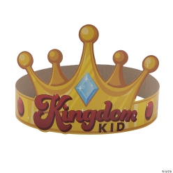 Religious Kingdom Kid Gold Paper Crowns-12Pk