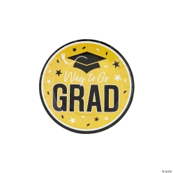 Yellow Way to Go Grad Paper Dessert Plates-25Pk