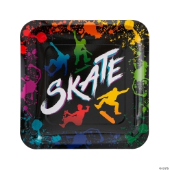 Skateboard Kick Flip Square Paper Dinner Plates-8Pk
