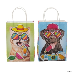 Vacation Pets Paper Gift Bags with Stickers for 12