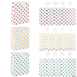 Metallic Polka Dot Paper Gift Bags-12Pk