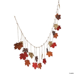 Glittered Maple Leaves Garland 6ft.