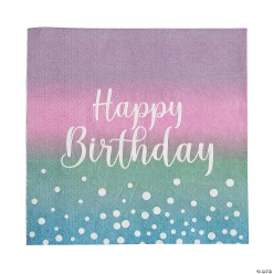 Pastel Dip Dye Party Disposable Paper Luncheon Napkins-16Pk