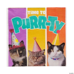 Cats Party Paper Luncheon Napkins - 16Pk
