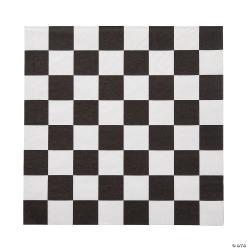 Black & White Checkered Paper Luncheon Napkins-16Pk