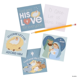Religious Simple Blessings Nativity Paper Notepads-24Pk