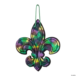 Mardi Gras Fleur-de-lis Tissue Sign Craft Kit-12PK