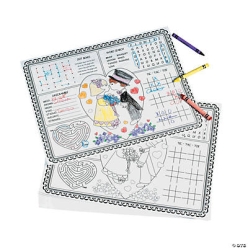 Kids Wedding Activity Place Mats - 12Pk