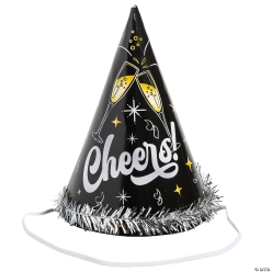 New Year's Eve Cheers Cone Paper Party Hats-12Pk