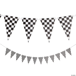 Black & White Checkerboard 7Ft. Cardstock Banner