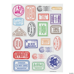 35% OFF: Around the World Passport Stamp Sticker Sheets 24PK