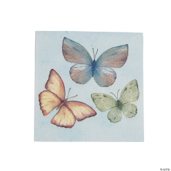 Pastel Butterfly Beverage Napkins - 16Pk