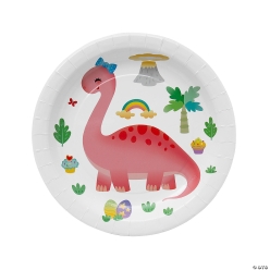 Pastel Dinosaur Dinner Plate - 8Pk