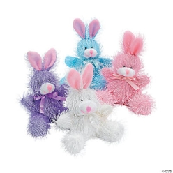 Plush Pastel Furry Bunnies 12 Pk