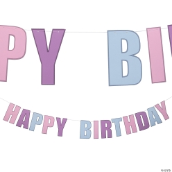 Pastel Happy Birthday 7 Foot Garland
