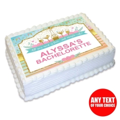 Pastel and Gold Bachelorette Personalizable Edible Icing