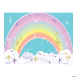 Pastel Rainbow with Clouds 8ft. x 6ft. Backdrop
