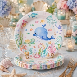 Premium Under the Sea Dessert Plates-10 PK