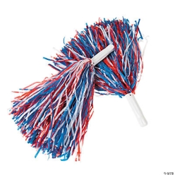 Red, White & Blue Pom-Poms - 12 Pk