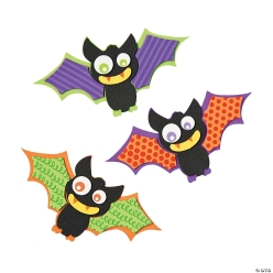 Patterned Bat Magnet Craft Kit-12Pk