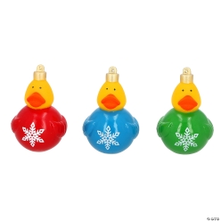 Patterned Christmas Ornament Rubber Ducks-12Pk