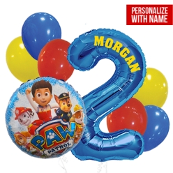 Paw Patrol PERSONALIZED Age 2 Giant Balloon Bouquet
