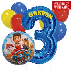 Paw Patrol PERSONALIZED Age 3 Giant Balloon Bouquet
