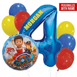Paw Patrol PERSONALIZED Age 4 Giant Balloon Bouquet