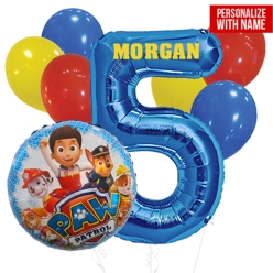 Paw Patrol PERSONALIZED Age 5 Giant Balloon Bouquet
