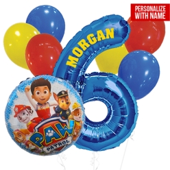 Paw Patrol PERSONALIZED Age 6 Giant Balloon Bouquet