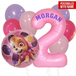 Paw Patrol Pink PERSONALIZED Age 2 Balloon Bouquet
