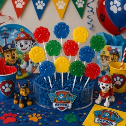 Paw Print Fruit Lollipops - 12Pk