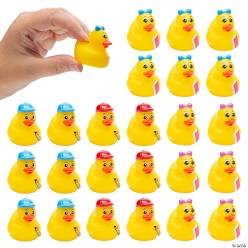 Student Rubber Ducks with Pencils & Books-24Pk