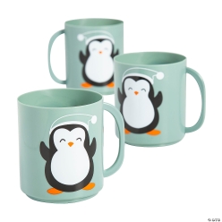 Penguin Plastic Mugs - 12Pk