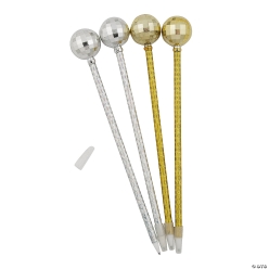 Gold & Silver Disco Ball Ink Pens Assortment-12Pk