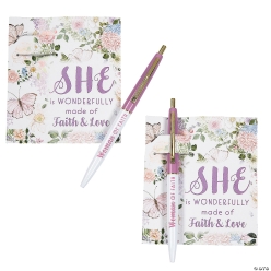 Religious Woman of Faith Pens with Handout Card - 12Pk