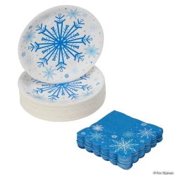 Winter Snowflake Party Appetizer Tableware Set for 50 Guests