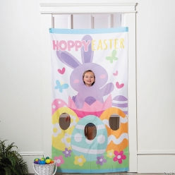 Easter Whimsy Polyester Photo Booth Backdrop Door Banner