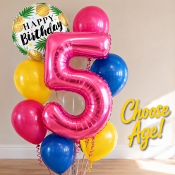 Pineapple Party Choose Age Balloon Bouquet