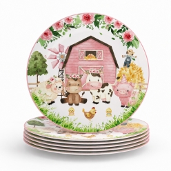 Pink Farm Dinner Plates - 10pk