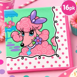 Pink Poodle Paris Lunch Napkins 16pk