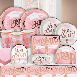 35% OFF: Pink Premium Metallic Party Pack for 24 Guests