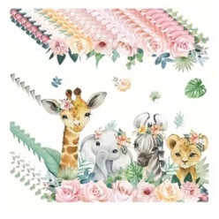 Pink Safari Lunch Napkins 10pk